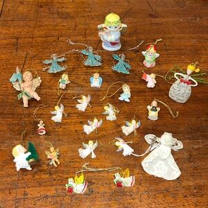 Lot of 25 Vintage Angel Christmas Tree Ornaments